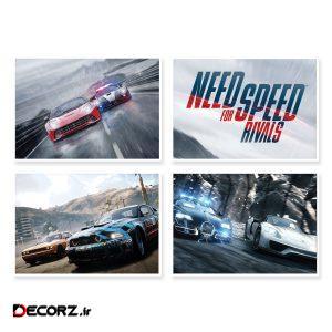 پوستر طرح Need For Speed کد A-1652 مجموعه ۴ عددی