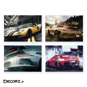 پوستر طرح Need For Speed کد A-1653 مجموعه ۴ عددی