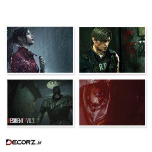 پوستر طرح Resident Evil 2 کد A-1639 مجموعه ۴ عددی