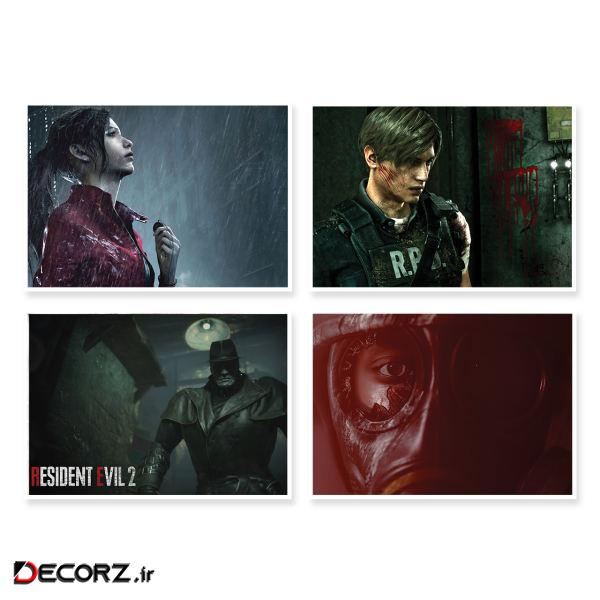 پوستر طرح Resident Evil 2 کد A-1639 مجموعه 4 عددی