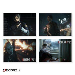 پوستر طرح Resident Evil 2 کد A-1640 مجموعه ۴ عددی