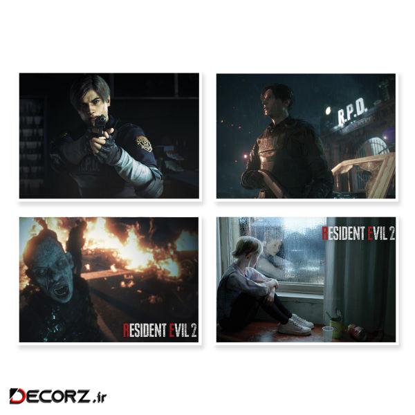پوستر طرح Resident Evil 2 کد A-1640 مجموعه 4 عددی پوستر طرح Resident Evil 2 کد A-1640 مجموعه 4 عددی