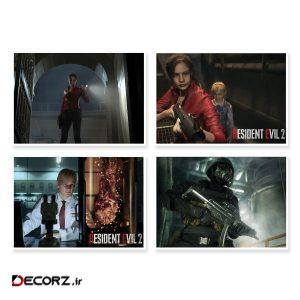 پوستر طرح Resident Evil 2 کد A-1641 مجموعه ۴ عددی