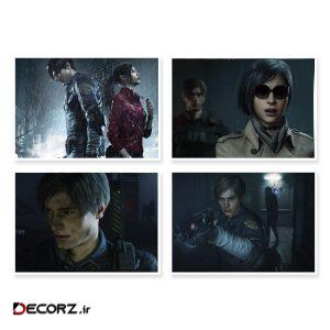 پوستر طرح Resident Evil 2 کد A-1642 مجموعه ۴ عددی