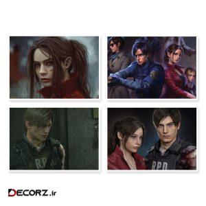 پوستر طرح Resident Evil 2 کد A-1643 مجموعه ۴ عددی