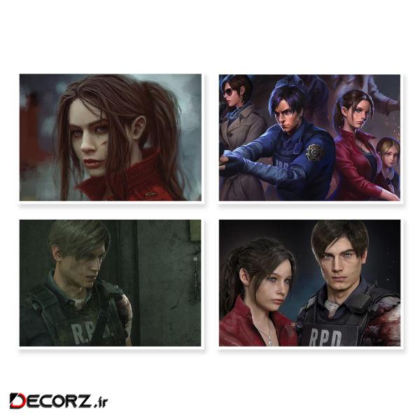 پوستر طرح Resident Evil 2 کد A-1643 مجموعه 4 عددی پوستر طرح Resident Evil 2 کد A-1643 مجموعه 4 عددی