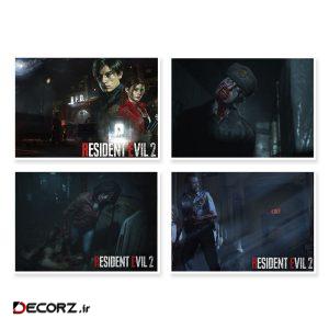 پوستر طرح Resident Evil 2 کد A-1645 مجموعه ۴ عددی