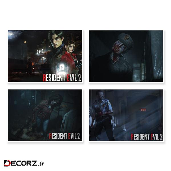 پوستر طرح Resident Evil 2 کد A-1645 مجموعه 4 عددی پوستر طرح Resident Evil 2 کد A-1645 مجموعه 4 عددی