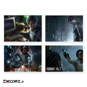 پوستر طرح Resident Evil 2 کد A-1646 مجموعه ۴ عددی