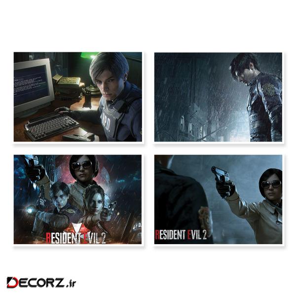 پوستر طرح Resident Evil 2 کد A-1646 مجموعه 4 عددی پوستر طرح Resident Evil 2 کد A-1646 مجموعه 4 عددی