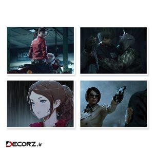 پوستر طرح Resident Evil 2 کد A-1647 مجموعه ۴ عددی
