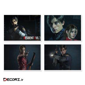 پوستر طرح Resident Evil 2 کد A-1648 مجموعه ۴ عددی