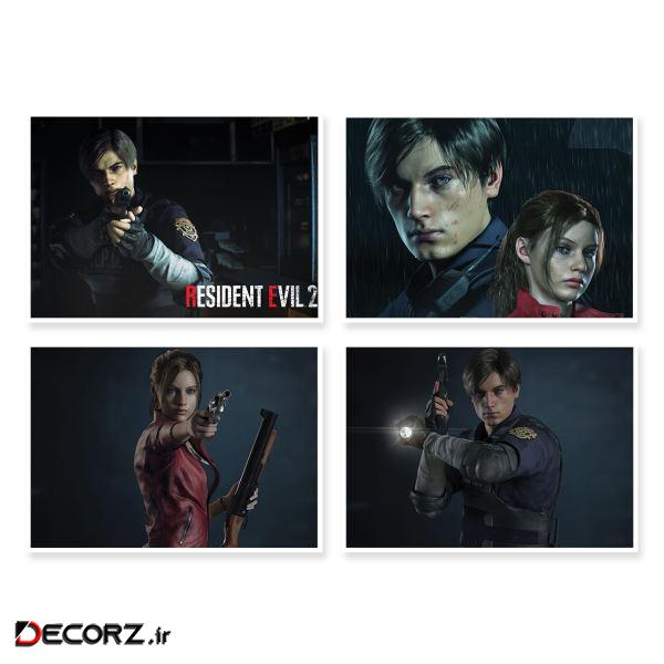 پوستر طرح Resident Evil 2 کد A-1648 مجموعه 4 عددی
