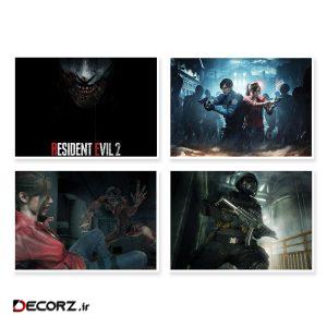 پوستر طرح Resident Evil 2 کد A-1649 مجموعه ۴ عددی