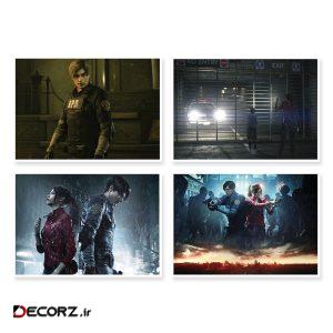 پوستر طرح Resident Evil 2 کد A-1650 مجموعه ۴ عددی
