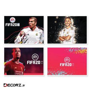 پوستر طرح fifa 20  کد A-1632 مجموعه ۴ عددی