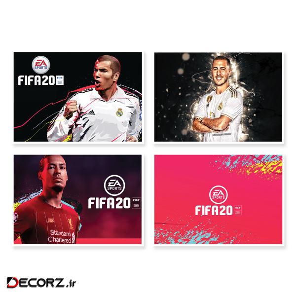 پوستر طرح fifa 20  کد A-1632 مجموعه 4 عددی