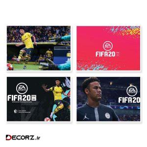 پوستر طرح fifa 20 کد A-1634 مجموعه ۴ عددی