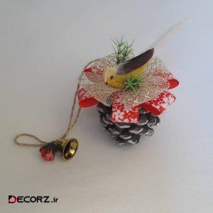 آویز تزیینی طرح کاج مدل پرنده خوشبختی