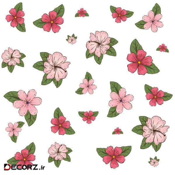 استیکر دیواری صالسو آرت طرح flower pattern 9 hk استیکر دیواری صالسو آرت طرح flower pattern 9 hk