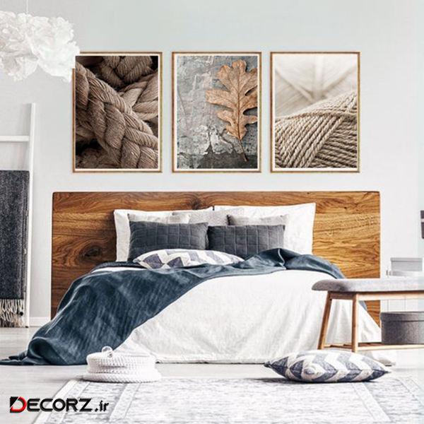 تابلو روما دیزاین طرح برگ پاییز و گیسو و کاموا مدل A03d مجموعه 3 عددی تابلو روما دیزاین طرح برگ پاییز و گیسو و کاموا مدل A03d مجموعه 3 عددی