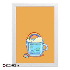 تابلو طرح چای و رنگین کمان کد T179