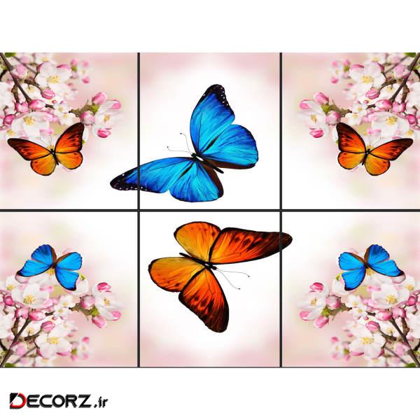 تایل سقفی آسمان مجازی طرح پروانه های رنگی کد 015 سایز 60x60 سانتی متر مجموعه 6 عددی تایل سقفی آسمان مجازی طرح پروانه های رنگی کد 015 سایز 60x60 سانتی متر مجموعه 6 عددی