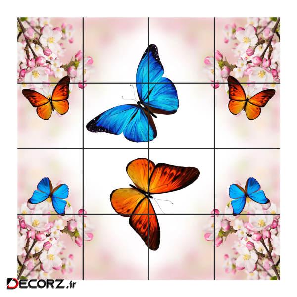 تایل سقفی آسمان مجازی طرح پروانه های رنگی کد 041 سایز 60x60 سانتی متر مجموعه 16 عددی تایل سقفی آسمان مجازی طرح پروانه های رنگی کد 041 سایز 60x60 سانتی متر مجموعه 16 عددی