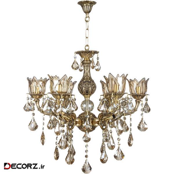 لوستر 12 شعله چشمه نور کد C2171.6+6-BO