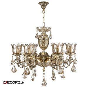 لوستر ۱۲ شعله چشمه نور کد C2735.6+6-BO