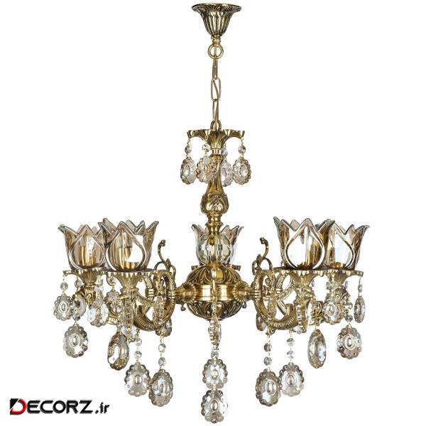 لوستر 5 شعله چشمه نور کد C2146.5-BO