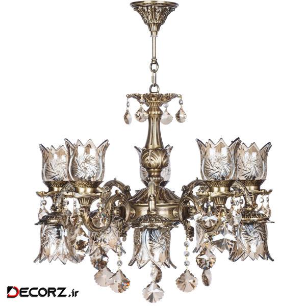 لوستر ده شعله چشمه نور کد M3580.5-5 لوستر ده شعله چشمه نور کد M3580.5-5