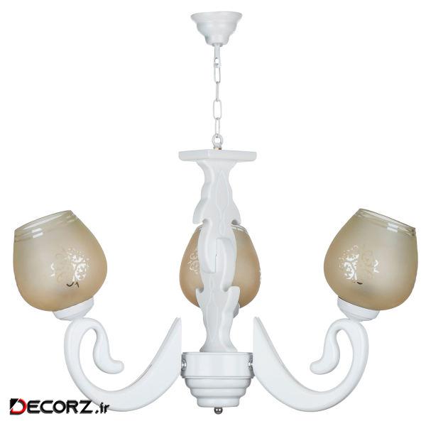 لوستر سه شعله چشمه نور کد G627/3-WT لوستر سه شعله چشمه نور کد G627/3-WT