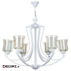 لوستر شش شعله چشمه نور کد H2618.6-WT لوستر شش شعله چشمه نور کد H2618.6-WT