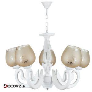 لوستر پنج شعله چشمه نور کد G627/5-WT