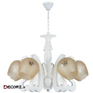 لوستر پنج شعله چشمه نور کد G642/5-WT