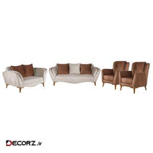 مبل راحتی هفت نفره چشمه نور کد MA-409.BR-BR-CR مبل راحتی هفت نفره چشمه نور کد MA-409.BR-BR-CR