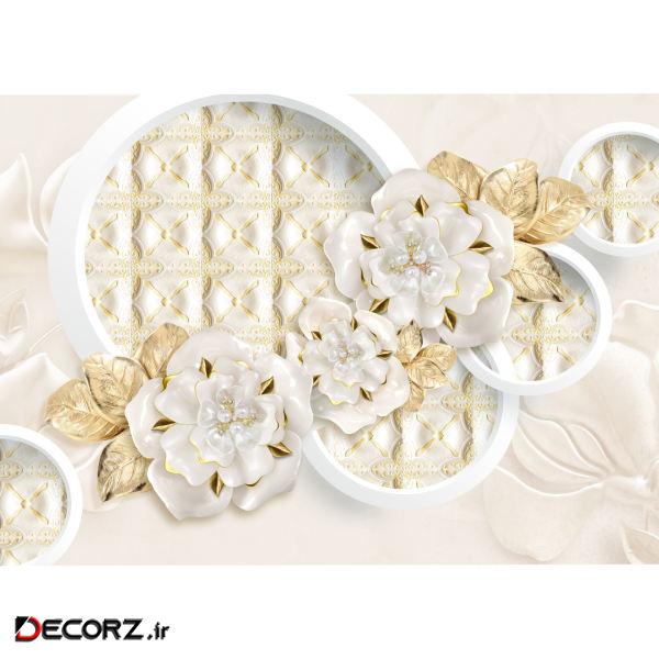 پوستر دیواری سه بعدی مدل حلقه گل کد p3665 پوستر دیواری سه بعدی مدل حلقه گل کد p3665
