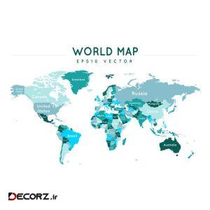 پوستر دیواری طرح نقشه جهان کد ۸۸۹۳ پوستر دیواری طرح نقشه جهان کد ۸۸۹۳