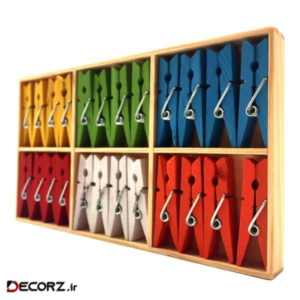گیره دکوری چوبی 24 عددی
