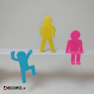 آویز تزیینی مدل آدمک مجموعه ۳ عددی