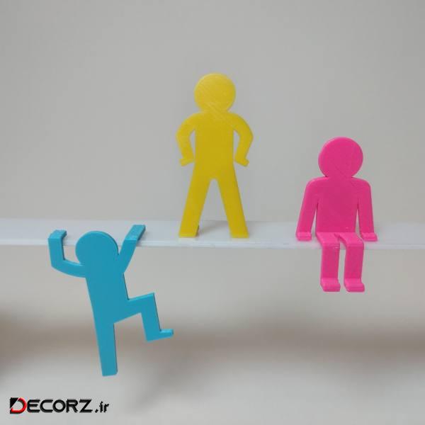 آویز تزیینی مدل آدمک مجموعه 3 عددی 