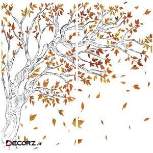 استیکر شیشه طرح درخت پاییزی بسته ۲ عددی