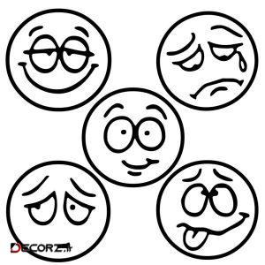 استیکر طرح هپی فیس کد happy-01 مجموعه پنج عددی