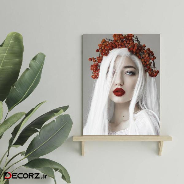 تابلو بوم مدل دختر مو سفید کد vnd-35