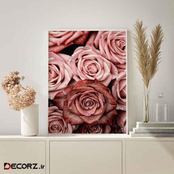 تابلو سالی وود طرح دسته گل رز مدل T130211