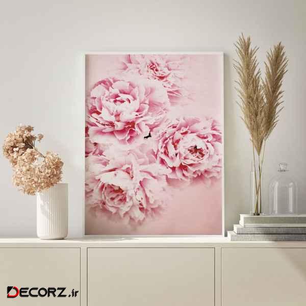 تابلو سالی وود طرح دسته گل پائونیا مدل T130204