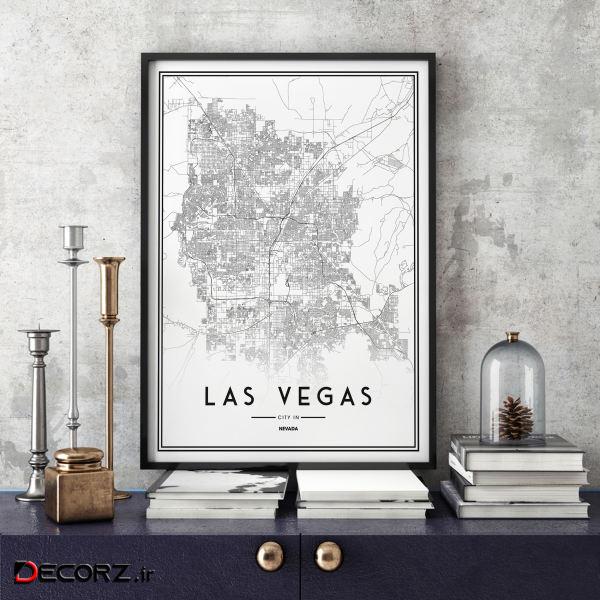 تابلو سالی وود طرح نقشه شهر لاس وگاس مدل T120114