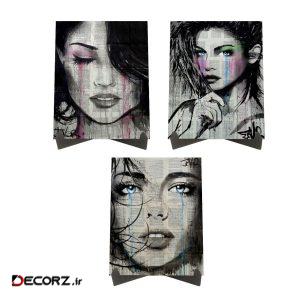 تابلو شاسی رومیزی طرح آثار لویی جوور کد LS2370 مجموعه ۳ عددی