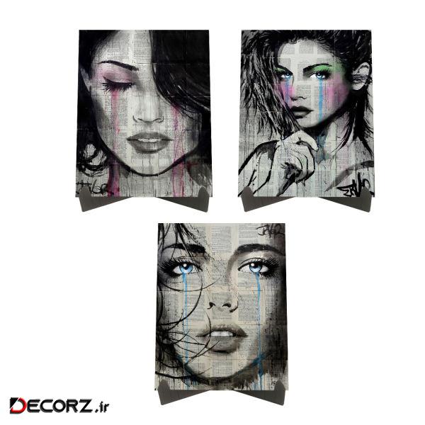 تابلو شاسی رومیزی طرح آثار لویی جوور کد LS2370 مجموعه 3 عددی